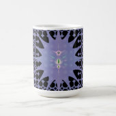 抽象芸術 パープル スペース フラクタル コーヒーマグカップ (中央)
