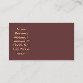 抽象芸術・ビジネス/プロファイル・カード 名刺 (裏面)