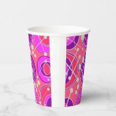 抽象芸術、ピンクとオレンジのジオシェイプデザイン 紙コップ (右)
