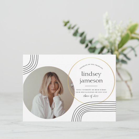 抽象芸術 |ピンクの写真の卒業発表 招待状 (スタンド正面)