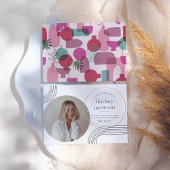 抽象芸術 |ピンクの写真の卒業発表 招待状