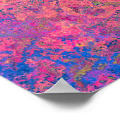 抽象芸術，ピンク，紫と青，アルコールインク ポスター (角)