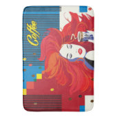 抽象芸術「ファッションカップを持つ美しい女性」 バスマット (正面縦)