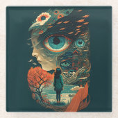 抽象芸術・ファンタジーズ・ワールド・オブ・インポッシブル・オブジェクト ガラスコースター (正面)