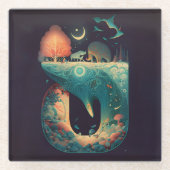 抽象芸術・ファンタジーズ・ワールド・オブ・インポッシブル・オブジェクト ガラスコースター (正面)