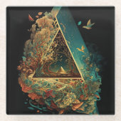 抽象芸術・ファンタジーズ・ワールド・オブ・インポッシブル・オブジェクト ガラスコースター (正面)