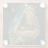 抽象芸術・ファンタジーズ・ワールド・オブ・インポッシブル・オブジェクト ガラスコースター (裏面)