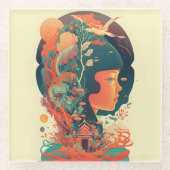 抽象芸術・ファンタジーズ・ワールド・オブ・インポッシブル・オブジェクト ガラスコースター (正面)