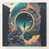 抽象芸術・ファンタジーズ・ワールド・オブ・インポッシブル・オブジェクト ガラスコースター (正面)