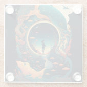 抽象芸術・ファンタジーズ・ワールド・オブ・インポッシブル・オブジェクト ガラスコースター (裏面)