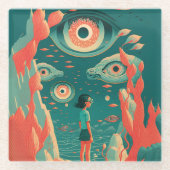 抽象芸術・ファンタジーズ・ワールド・オブ・インポッシブル・オブジェクト ガラスコースター (正面)