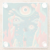 抽象芸術・ファンタジーズ・ワールド・オブ・インポッシブル・オブジェクト ガラスコースター (裏面)