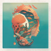 抽象芸術・ファンタジーズ・ワールド・オブ・インポッシブル・オブジェクト ガラスコースター (正面)