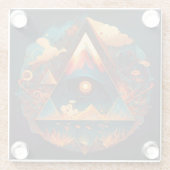 抽象芸術・ファンタジーズ・ワールド・オブ・インポッシブル・オブジェクト ガラスコースター (裏面)