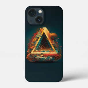 抽象芸術・ファンタジーズ・ワールド・オブ・インポッシブル・オブジェクト iPhone 13 MINIケース