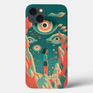 抽象芸術・ファンタジーズ・ワールド・オブ・インポッシブル・オブジェクト iPhone 13ケース
