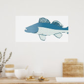 抽象芸術・フィッシュ・ベース ポスター (キッチン)