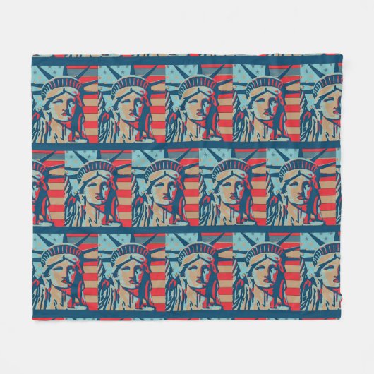 抽象芸術 フリースブランケット (正面(横))