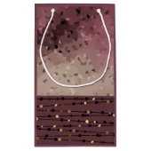 抽象芸術，ブラウン，ピンク，ピンク スモールペーパーバッグ (裏面)