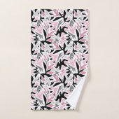 抽象芸術，ブラックとピンク，ユース，モダンスローピル バスタオルセット (ハンドタオル)