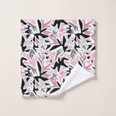 抽象芸術，ブラックとピンク，ユース，モダンスローピル バスタオルセット (ウォッシュタオル)