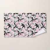 抽象芸術，ブラックとピンク，ユース，モダンスローピル バスタオルセット (ハンドタオル)