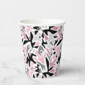 抽象芸術，ブラックとピンク，ユース，モダンスローピル 紙コップ (左)