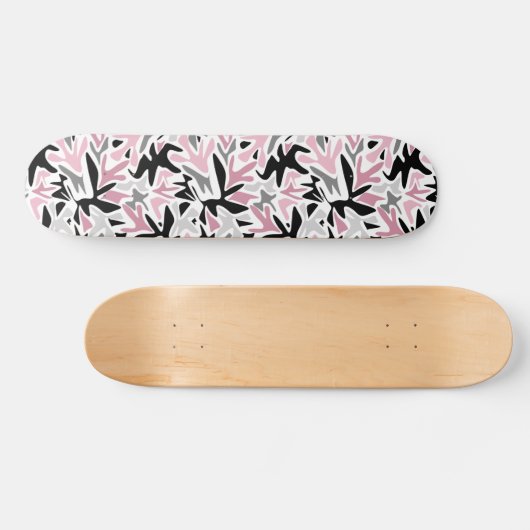 抽象芸術,ブラックとピンク,ユース,モダンスロー スケートボード (横)