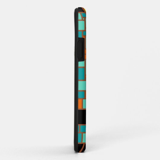 抽象芸術 |ブラックイエローオレンジブルーの正方形 Case-Mate iPhoneケース (裏面/右)