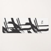 抽象芸術·ブラモダンック·アンド·ホワイト·モノグラムイニシャル ヨガマット (正面(横))