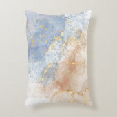 抽象芸術·ブルー、ターペ、金ゴールド アクセントクッション (正面(垂直))