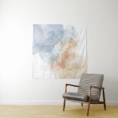 抽象芸術·ブルー、ターペ、金ゴールド タペストリー (インサイチュ(横))