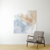 抽象芸術·ブルー、ターペ、金ゴールド タペストリー (インサイチュ)