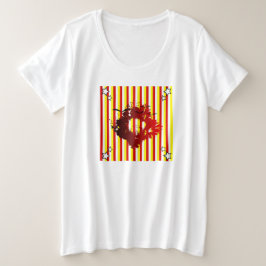 抽象芸術 プラスサイズTシャツ