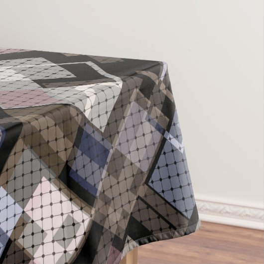 抽象芸術，ベージュ，黒 テーブルクロス (インサイチュ)