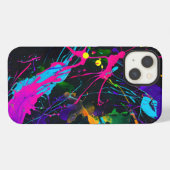 抽象芸術 ペイントスプラッター画像 iPhoneケース (裏面横)