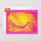 抽象芸術「ホットピンク」はがき ポストカード (正面/裏面)