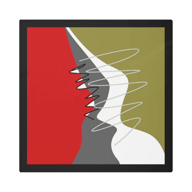 抽象芸術,モダンクリエイティブ，アップリケ装飾用クッション メタルプリント (正面)