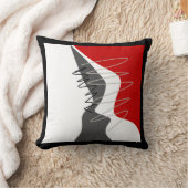 抽象芸術、モダンクリエイティブ、アップリケ、赤と灰色 クッション (ブランケット)