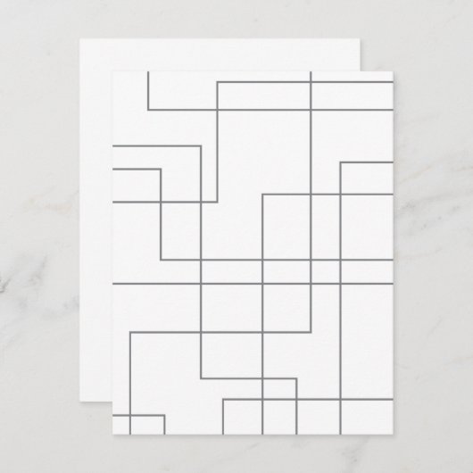 抽象芸術,モダンミニマルシンプル,,線パターンアート ノートカード (正面/裏面)