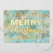 抽象芸術 モダン おめでとうクリスマス 箔シーズンカード (正面)
