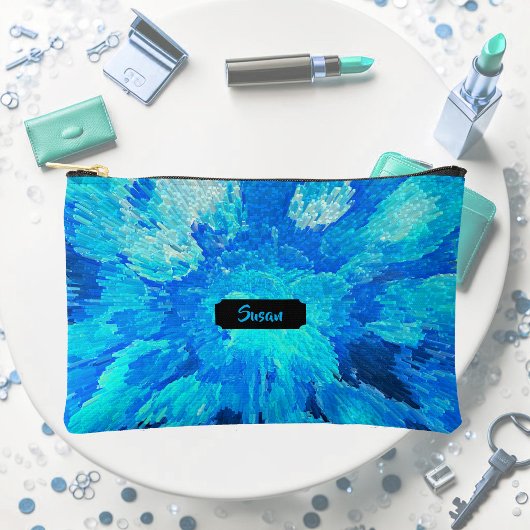 抽象芸術, モダン,ターコイズモザイクカスタム, アクセサリーポーチ