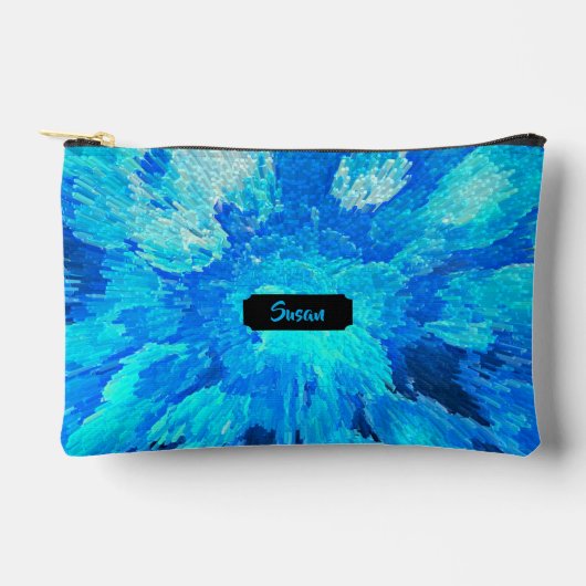 抽象芸術, モダン,ターコイズモザイクカスタム, アクセサリーポーチ (正面)