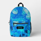 抽象芸術, モダン,ターコイズモザイクカスタム, プリントバックパック (正面)