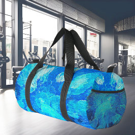 抽象芸術, モダン,ターコイズモザイク ダッフルバッグ