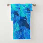 抽象芸術, モダン,ターコイズモザイク バスタオルセット (インサイチュ)