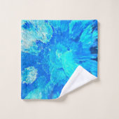 抽象芸術, モダン,ターコイズモザイク バスタオルセット (ウォッシュタオル)