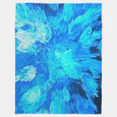 抽象芸術, モダン,ターコイズモザイク フリースブランケット (正面)