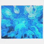 抽象芸術, モダン,ターコイズモザイク フリースブランケット (正面(横))