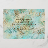 抽象芸術 モダン 楽しいクリスマス 箔シーズンカード (裏面)